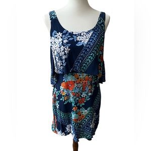 Maeve Anthropologie Women’s Sz 10 Tisana Tiered Floral Sleeveless Mini Dress